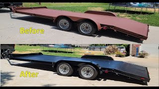 Painting a Car Trailer with RustOleum [upl. by Yadseut820]