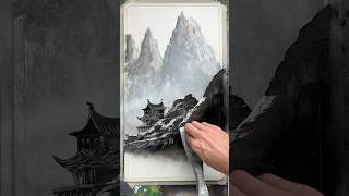 🔳Spray painting black and white temple art sprayart spraypaint temple chinese traditional [upl. by Creight]