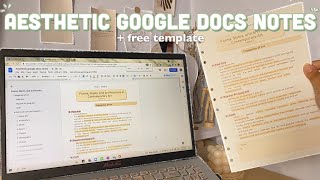 HOW TO MAKE AESTHETIC NOTES ON GOOGLE DOCS I Digital notetaking using google docs  free template [upl. by Ennayar]