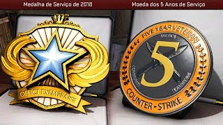 COMO PEGAR A MOEDA DE 5 ANOS DE CSGO  MEDALHA DE SERVIÇO 2018 [upl. by Serrano]