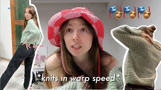 Knitting Vlog Stripe Overload Polo  Knitting an entire sweater while working backstage cc [upl. by Angid391]