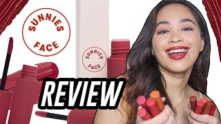 Sunnies Face Lip Dip Review  Swatch Party  Booya [upl. by Lever]