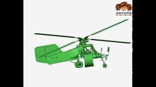 Flettner Fl282 V21 Kolibri helicopter 3D model [upl. by Ativad]