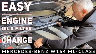 How to Change Engine Oil and Filter Mercedes ML350 W164  ML300 ML320 ML500 ML550 [upl. by Azila]