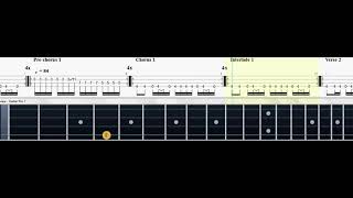 Scentless Apprentice — Nirvana — Bass part with tab fretboard view and metronome 4k [upl. by Nelyahs96]