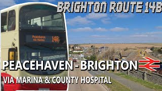 Brighton Bus Route 14B Peacehaven  Marina  County Hospital  Brighton Station [upl. by Ellenrahs]