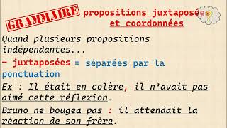 Que sont des propositions juxtaposées et coordonnées [upl. by Anay484]