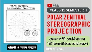 Polar Zenithal Stereographic Projection  মেরুস্পর্শী জেনিথালস স্টিরিওগ্রাফিক অভিক্ষেপ  Geo Funda [upl. by Haughay]