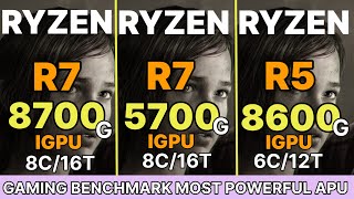 R7 8700G VS R5 8600G VS R7 5700G VS R5 5600G AMD MOST POWERFUL APU TEST [upl. by Atokad]