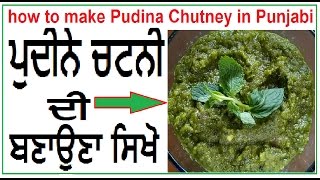 Pudina Chutney Recipe in Punjabi Mint Chutney ਪੁਦੀਨੇ ਚਟਨੀ ਪੰਜਾਬੀ Green Chutney [upl. by Nail558]