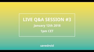 Live QampA savedroid ICO 3 [upl. by Elay922]