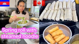 Making spring rolls for family parties  ចៀនណែមសម្រាប់ជប់លៀងគ្រួសារ [upl. by Eudoxia]