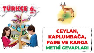 Ceylan Kaplumbağa Fare ve Karga Metni 6 Sınıf Türkçe Ders Kitabı Sayfa 34 35 36 37 38 Cevapları [upl. by Gunter]