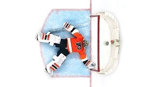 Michal Neuvirth Collapses  Stretchered Off Ice  April 1 2017 HD DualFeed [upl. by Darnall]