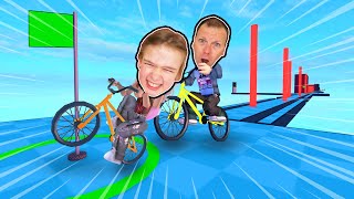 Det en OBBY men vi er på CYKLER World 2 MED STRAF Dansk ROBLOX Obby But Youre on a Bike [upl. by Ailyt]