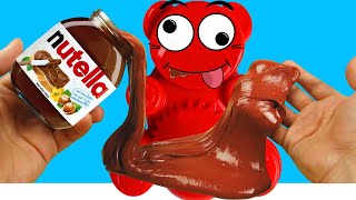 Essbarer Nutella Slime und normaler Schleim für Lucky Bär [upl. by Damha]