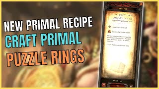 Season 28 NEW Primal Recipe and Crafting Ancient Puzzle Rings Diablo 3 Reaper of Souls Patch 275 [upl. by Saduj]