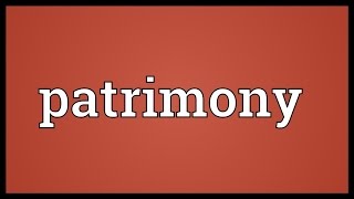 Patrimony Meaning [upl. by Leirud215]