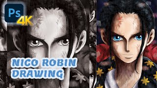 NICO ROBIN ART  ADOBE PHOTOSHOP  Cjeology [upl. by Akinna]