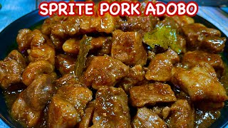 SPRITE PORK ADOBO  PORK ADOBO with SPRITE and OYSTER SAUCE  PINOY SIMPLE COOKING [upl. by Asiral]