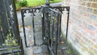 Historic listed Victorian turnstile and gateway to magnificent Christchurch Priory Dorset England [upl. by Nimajnab]