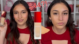 ONESIZE by Patrick Starrr Turn Up the Base Full Beat Waterproof Liquid Foundation ReviewampWear Test [upl. by Sonnnie]