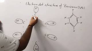 Electron dot structure of benzene C6H6 chemistry class 10 Lewis structure of C6H6 chemistry class12 [upl. by Olson]