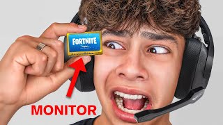 I Played Fortnite on Worlds SMALLEST Monitor [upl. by Roger]