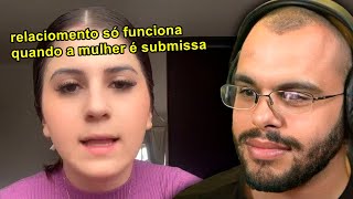 MULHER SUBMISSA COMENTA MACHISMOS QUE ELA ACHA CORRETO  Maicon react [upl. by Noteek]