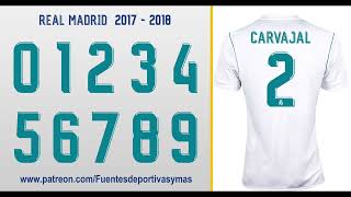 Tipografia Real Madrid 2017  2018 free download Real Madrid Font 2017  2018 [upl. by Iraj948]