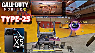 Zero Recoil TYPE25 Gunsmith For Mid  Range Call Of Duty Mobile Poco X5 Pro 5G CODM GAMEPLAY [upl. by Ahtreb]