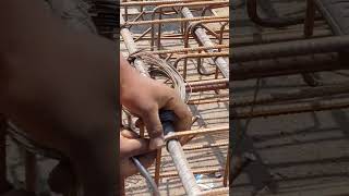 Binding Wire Tying Method in Steel Reinforcement  shorts short bindingwire steelreinforcement [upl. by Bogie]