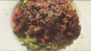 Beef Bolognese amp Spiralised Courgette  RECIPES  WERN FITNESS TV [upl. by Stew]