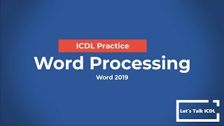 ICDL Practice  Documents Word Processing  Syllabus 50 Word 2019 [upl. by Karalynn]