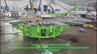 Test Heat Press Machine and Rotatory Screen Printing Machine at Auto and Manual model RBTMACHINERY [upl. by Len]