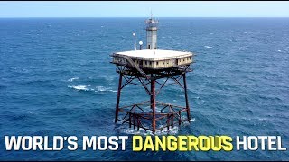 Worlds most DANGEROUS hotel  FRYING PAN TOWER [upl. by Avner598]