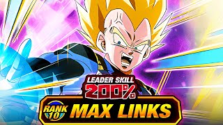 BEST TUR BY FAR LEVEL 10 LINKS 100 TEQ TRANSFORMING SSJ VEGETA DBZ Dokkan Battle [upl. by Assenev]