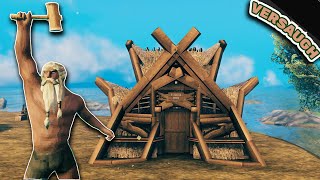 I Built a 300 Wood Small Starter House in Valheim  Valheim Build Challenge [upl. by Ahsiyk]