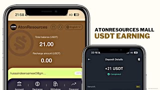 Atonresources Mall  Daily 21 USDT Profit  Best Usdt Earning Platform  Earn Usdt [upl. by Fulton]