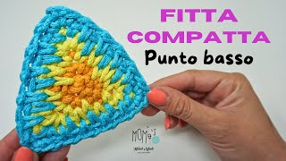 PIU FITTA COMPATTA a PUNTO BASSO😉CROCHET GRANNY SQUAREmomiscrochet crochet tutorial howto [upl. by Alla]