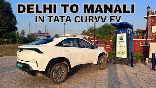 Delhi to Manali by Curvv ev  Complete detail with Range  Ev Charging Station  Va Trails [upl. by Gabrila]