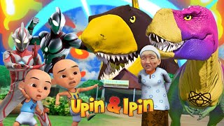 Upin Ipin Takut Ada Tirex Dinosaurus Hiu Super Petir Cahaya Ultraman Mebius Melawan Tirex di Kampung [upl. by Maxia]