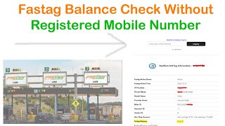 Fastag balance Check without registered mobile number  How to check fastag balance with vehicle no [upl. by Ytsrik480]