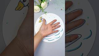 Palm Drawing  20 Seconds To Teach You How To Draw Beautiful Geese With A Childs Small Palm [upl. by Nahtannoj]