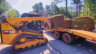 Installing Sprinkler System And Hauling In Sod Before The Days End [upl. by Hollinger]