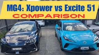 MG4 XPOWER vs MG4 Excite 51  review comparison video Twin spoiler brake caliper covers faster [upl. by Hardner]