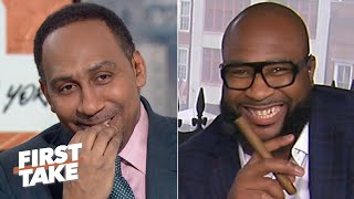 Stephen A eats crow after his wrong LSUClemson prediction  First Take [upl. by Notrab]