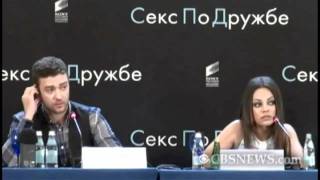 Mila Kunis chews out Russian reporter  in Russian [upl. by Nudd]