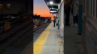 Train arrives Rockville Center during Sunset longislandrailroad train rail railway railroadfun [upl. by Upali]