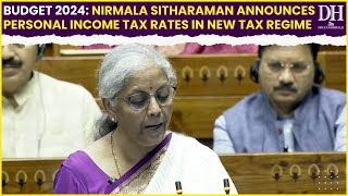 Income Tax Slab 2425 F M Nirmala Sitharaman announces personal income tax rates in new tax regime [upl. by Orlosky156]